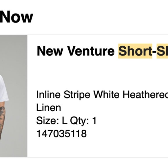 Lululemon New Venture Short-Sleeve Shirt Inline Stripe White Blue Large - Picture 7 of 8